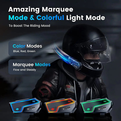 GEARELEC GX10 Motorcycle Intercom Helmet Bluetooth Headset 10 Riders 2km MOTO Communicator Interphone FM Music Sharing PK B4FM-X-EXPROTAS