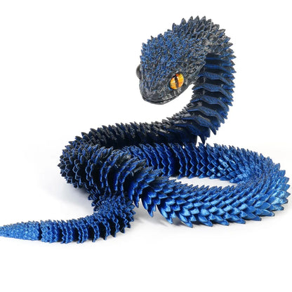 Flexible 3D Printed Snake Toy 60cm Multicolor PLA Fun