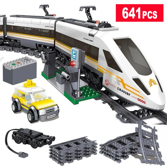 City Power High-speed Railway Fuxing Hexie Electric Locomotive Train Building Blocks Toys for Children Technical Bricks Kids-EXPROTAS