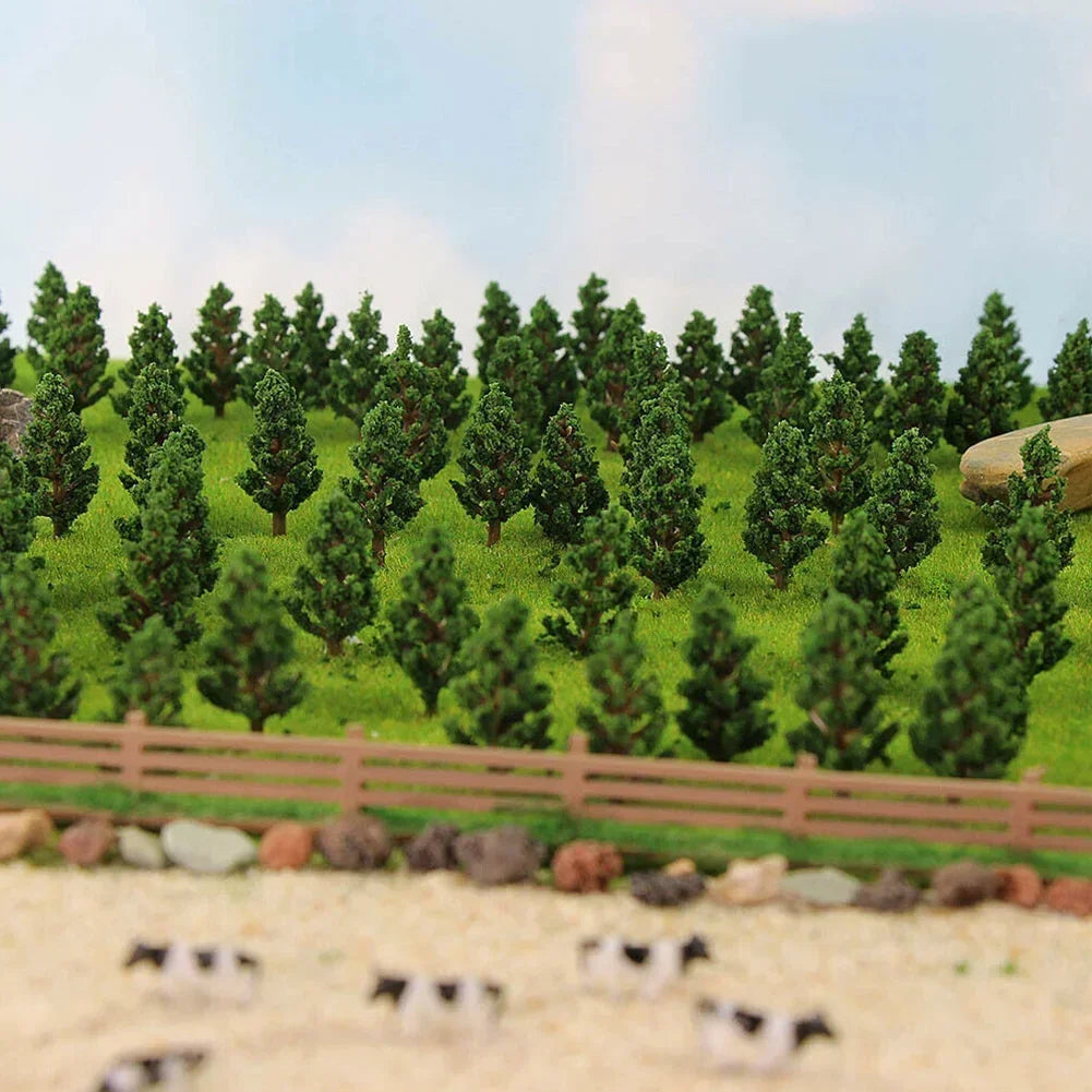 20Pcs Pine Trees Model 15cm Scenery for Scale Railway Layout Wargame Decor