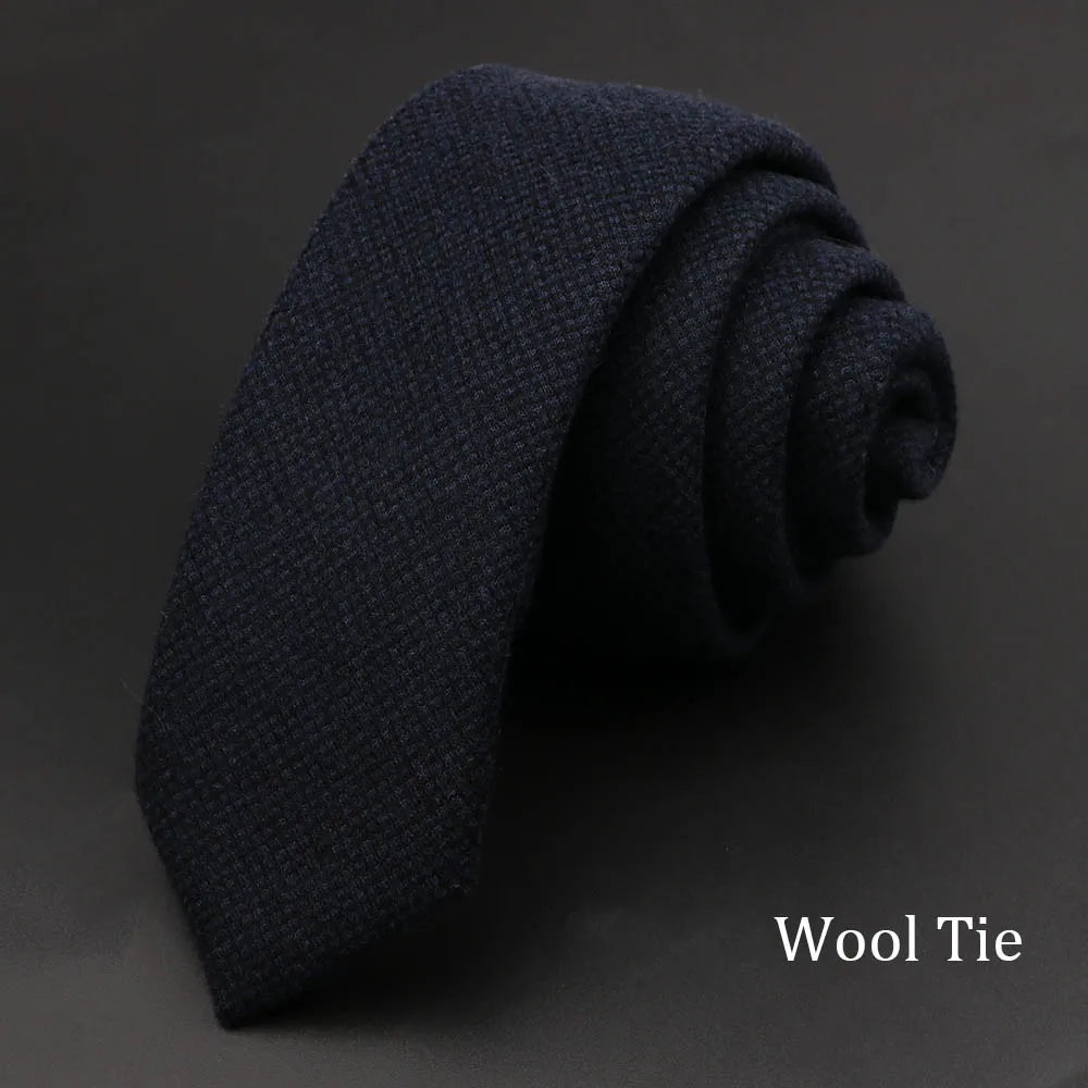 Men Necktie Wool Slim Brown Handmade Casual Ties Accessories