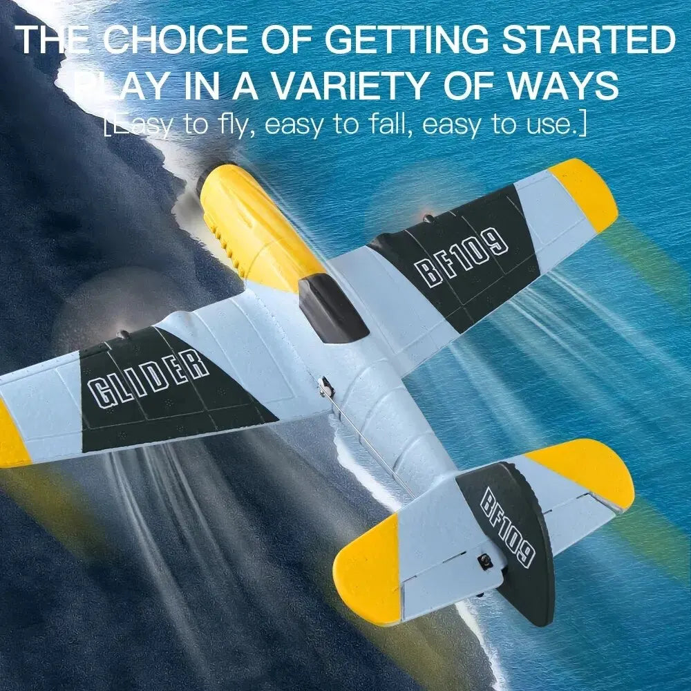 BF109 RC Plane 2.4G 3CH EPP Foam Remote Control Fighter Fixed Wingspan Glider Outdoor RTF RC Warbird Airplane Toys Gifts-EXPROTAS