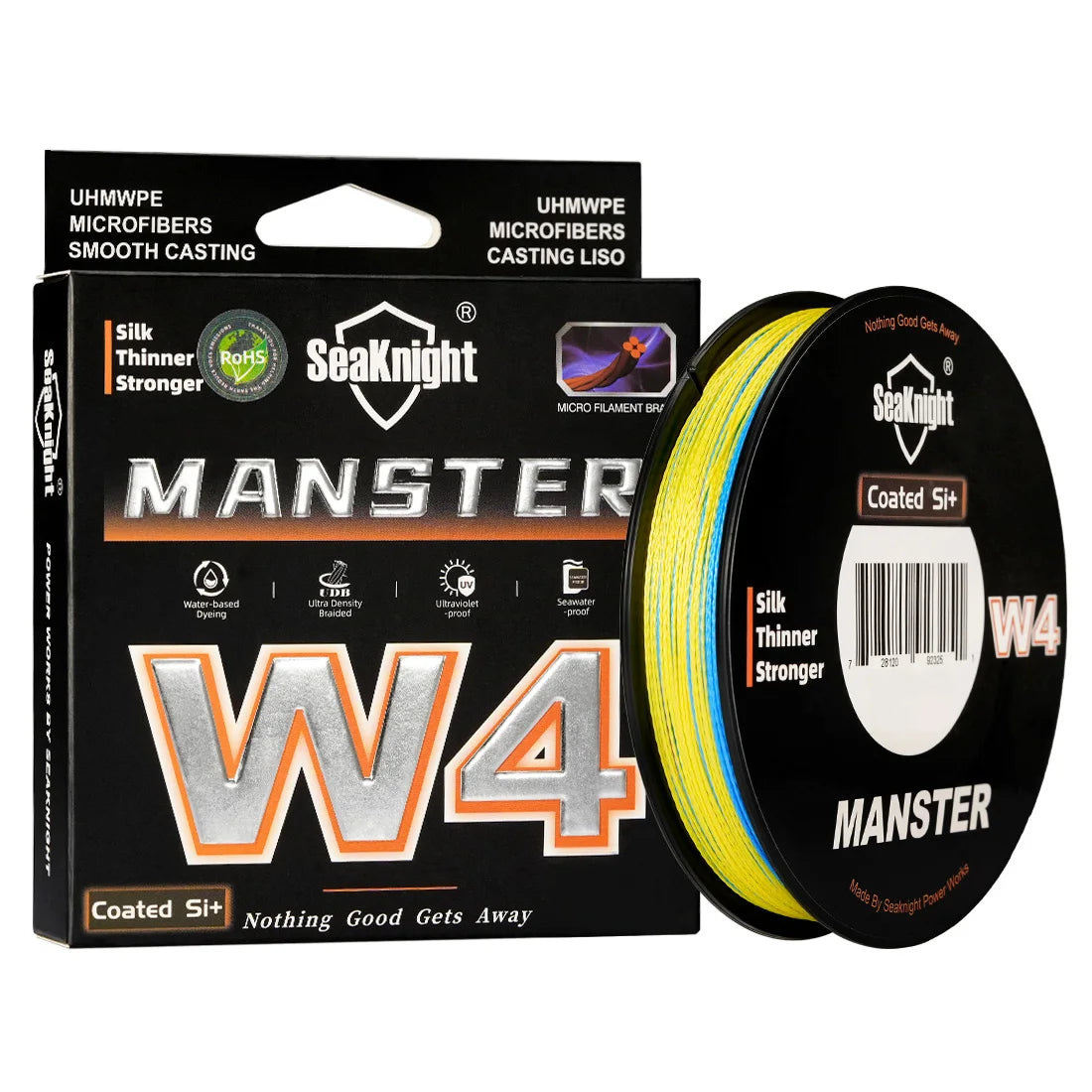 SeaKnight W4 Series Ultra-Thin 4-Strand Braided Fishing Line, 300M/500M Strong Anti-UV Saltwater Si+Coating