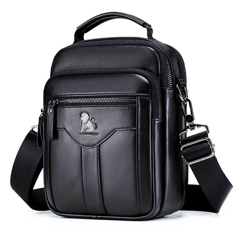 Men’s Crossbody Bag Retro Leather Shoulder Bag Fashion Top Layer Cowhide Satchel