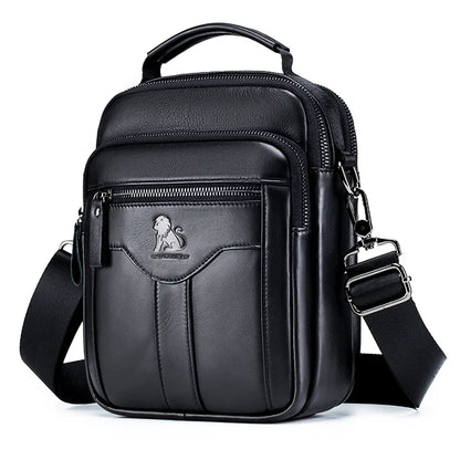 Men’s Crossbody Bag Retro Leather Shoulder Bag Fashion Top Layer Cowhide Satchel