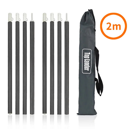 Adjustable Aluminum Tarp Poles 2m 1.9m Tent Awning Support Rods