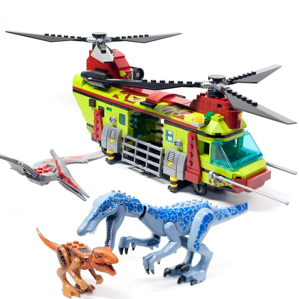 Jurassic Ocean Escape Ship Building Blocks MOC Mosasaurus Dinosaur Brick Set