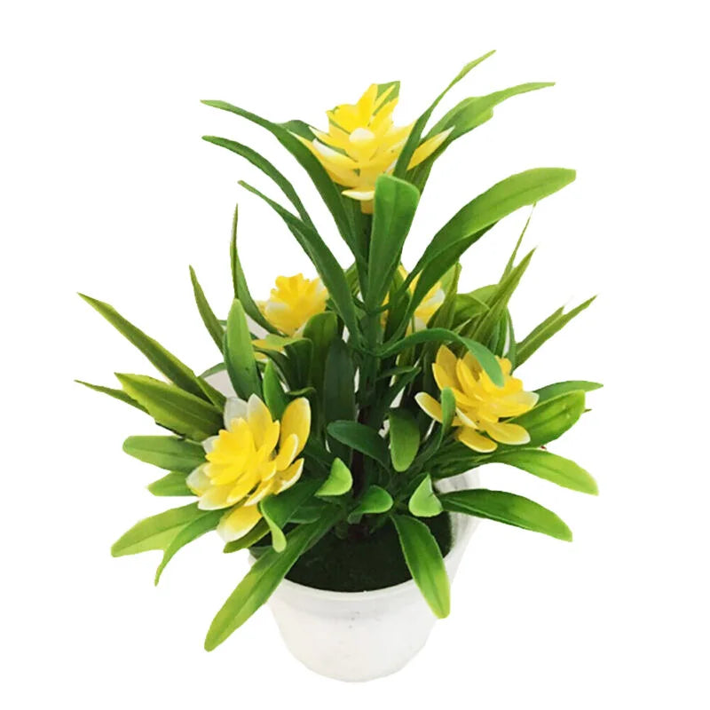 Artificial Flowers Plant Pot Fake Decor for Home Office Garden Balcony