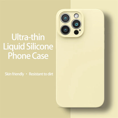 Ultra-Thin Liquid Silicone Case for iPhone 13-16 Pro Max Plus Soft Cover