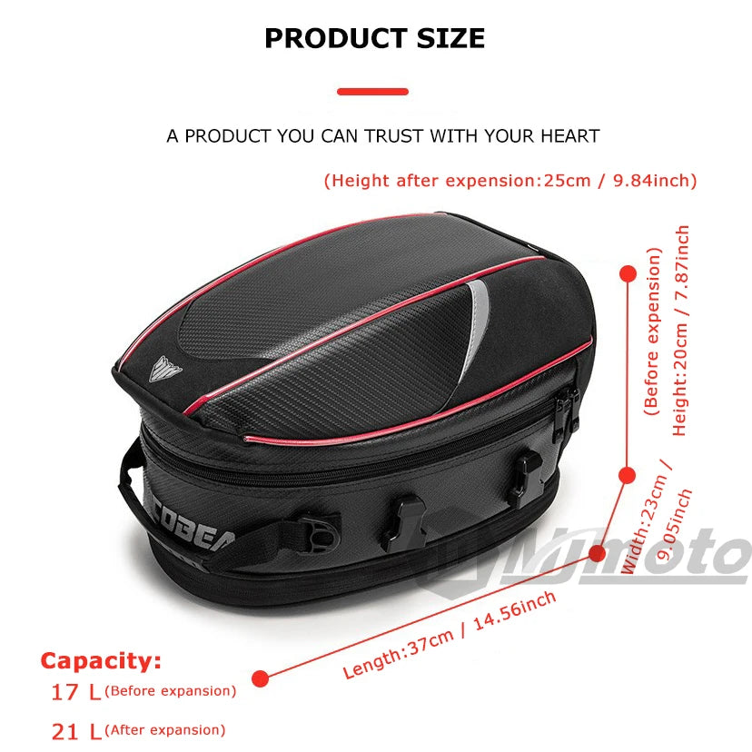 Motorcycle Back Seat Bag Waterproof Large Capacity Motorcycle Tail Bag Universal Motorbike Travel Luggage Saddle Bag-EXPROTAS