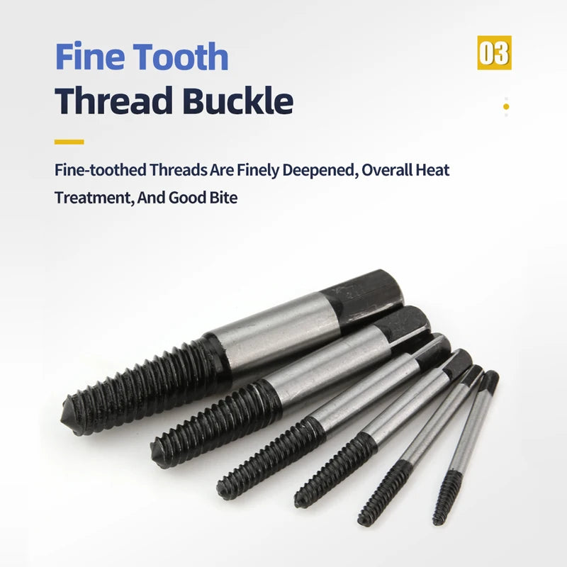5Pcs Screw Extractor Drill Bits Set for Broken Damaged Bolt Remover