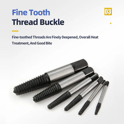 5Pcs Screw Extractor Drill Bits Set for Broken Damaged Bolt Remover