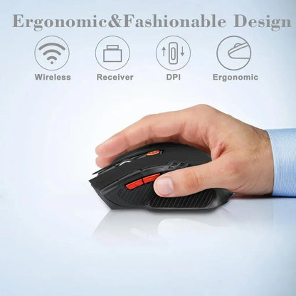 Wireless Mouse 1600DPI USB Optical Gaming Mice for PC Laptop Accessories