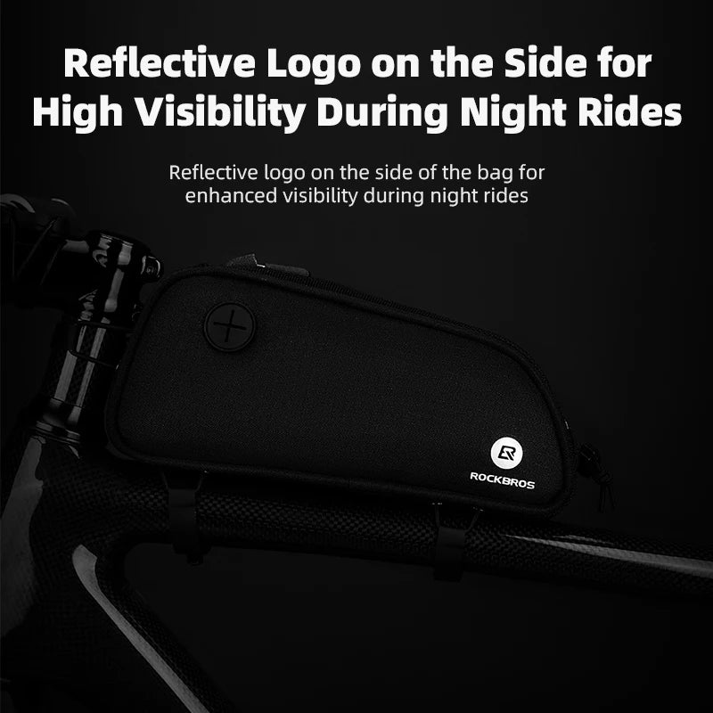 ROCKBROS 1.3L Waterproof Frame Tube Bag Portable MTB Road Bike Pannier with Jack