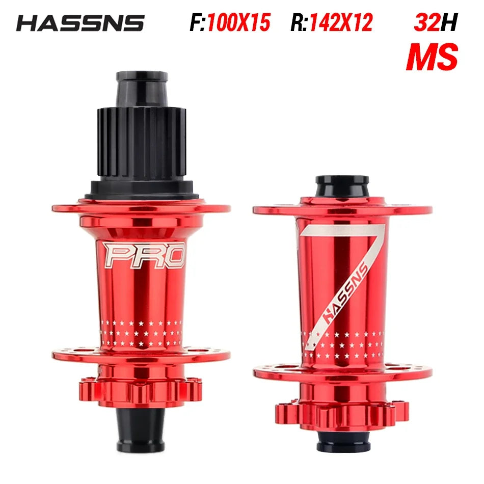 HASSNS PRO7 Hub HG XD MS 32H J-Bend 4 Bearing Freehub for Shimano 8-12 Speed