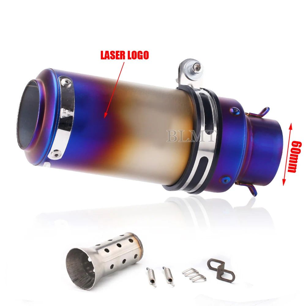Universal Stainless Steel Slip-On Exhaust Muffler Carbon Look with DB Killer 51-60mm