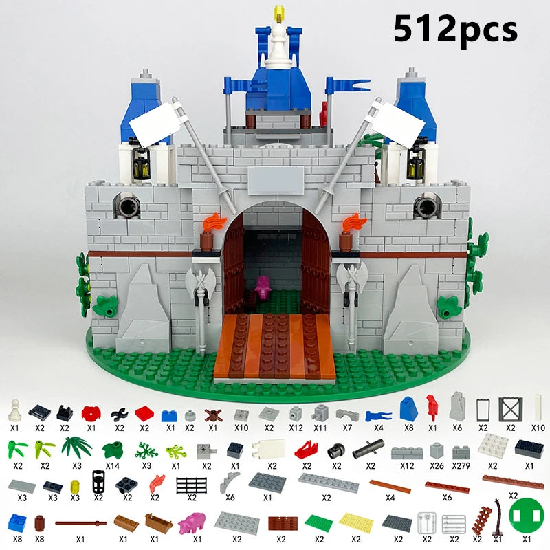 Medieval Knight Castle Building Blocks MOC Construction Scene Brick Toy Set