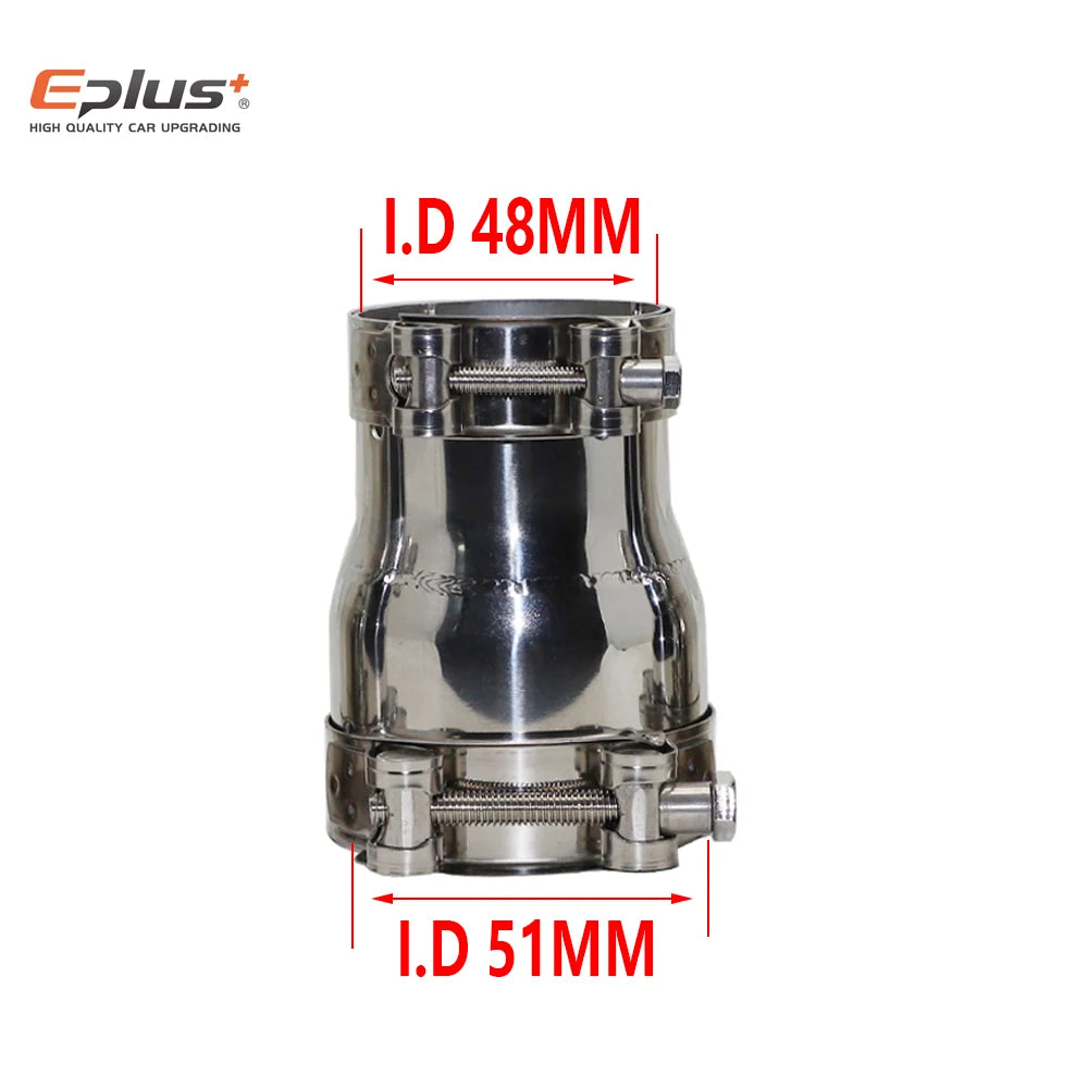 Stainless Steel Reducer Adapter | 39mm–54mm Exhaust Muffler for Car/Motorcycle