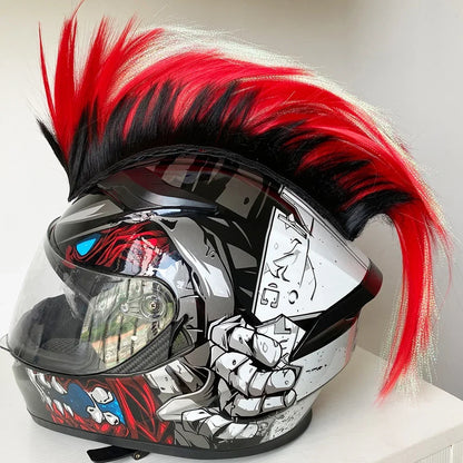 Helmet Wig Motorcycle Decoration Cockscomb Full Face Off Road Stickers