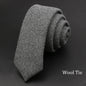 Men Necktie Wool Slim Brown Handmade Casual Ties Accessories