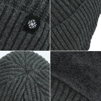 Ear Protection Winter Knitted Hat Men Plush Warm Beanie Cap Outdoor