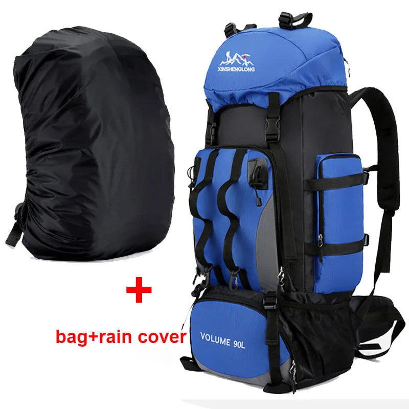 90L Waterproof Hiking Camping Backpack Trekking Bag Rucksack Large Capacity Travel Outdoor Sports Bags Camping Equipment Men-EXPROTAS