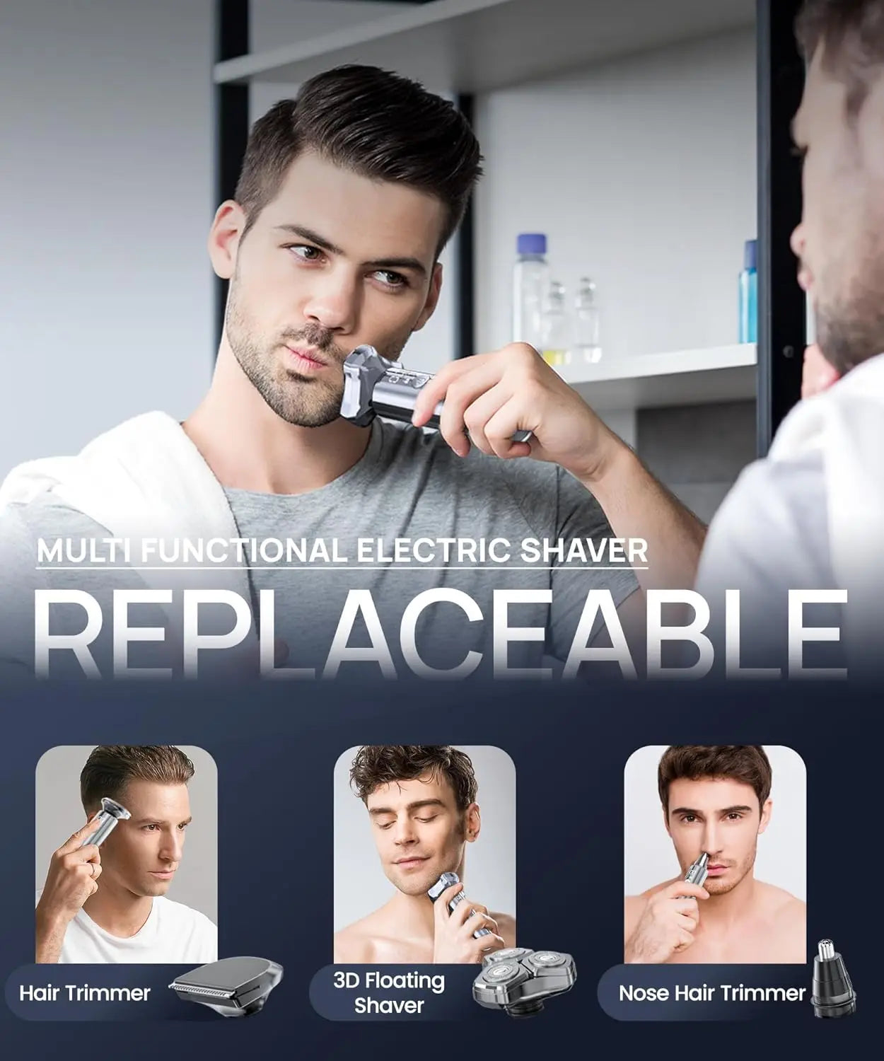 Replacement Shaver Blade Electric Trimmer Head for Men's Razors 7D