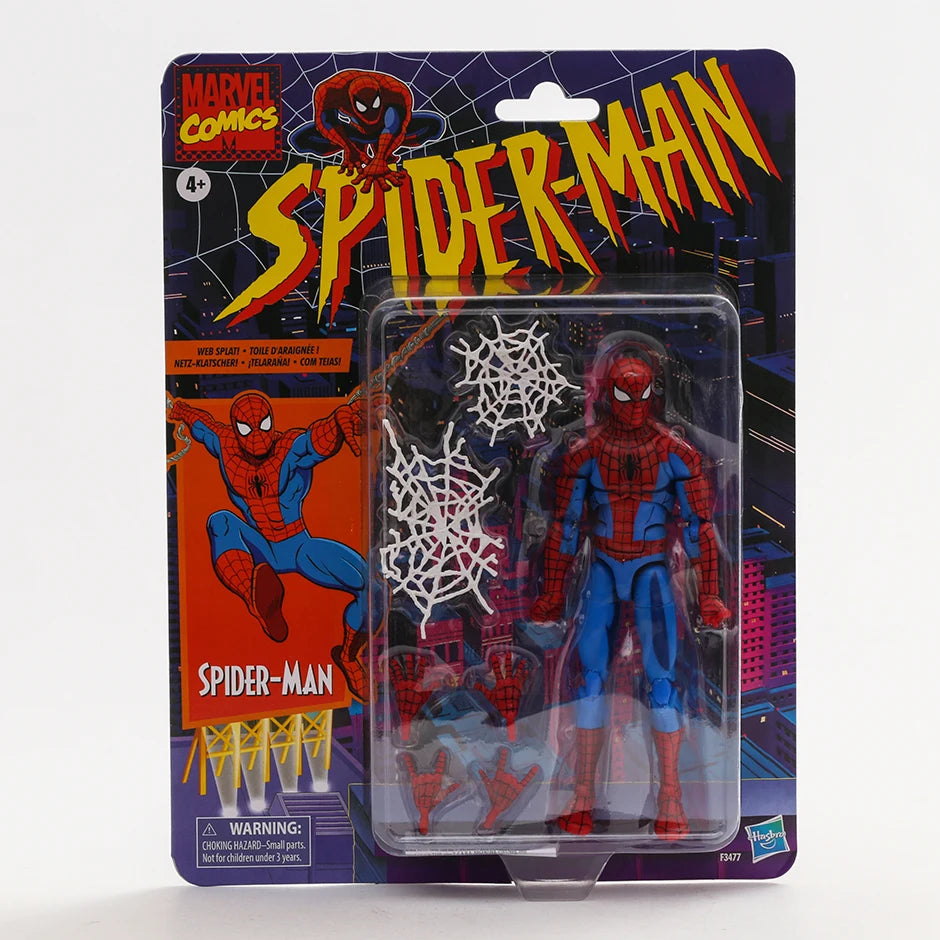 Marvel Legends Retro Cardback Spider-Man Cel-Shading Comics PVC Action Figure Collectible Model Toy Gift-EXPROTAS