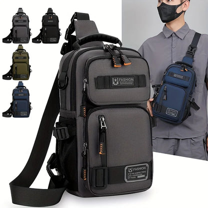Men’s Molle Chest Bag Large Crossbody Waist Pack Hiking Travel Pouch