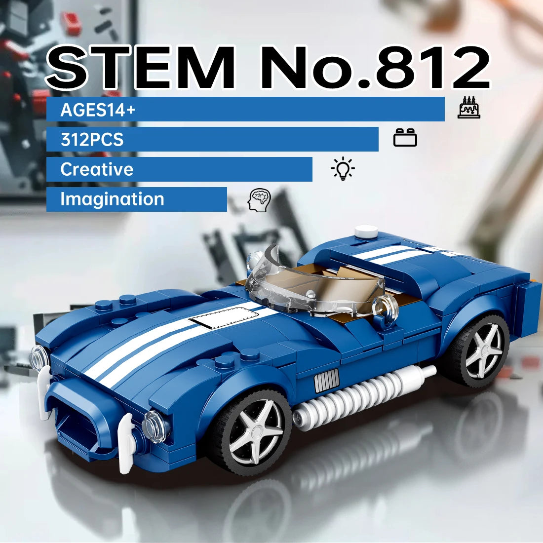 312PCS Sport Car Building Blocks Creative DIY Model Toy for Kids