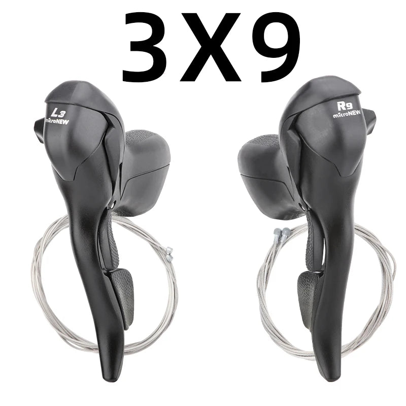 MicroNEW Road Bike Shifter 3x7 3x8 3x9 3x10 Speed Brake Levers Bicycle 2x7 2x8 2x9 2x10 Speed Front Derailleur For Shimano-EXPROTAS