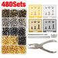 240Pcs Double Cap Rivets Studs Metal for Leather Craft Bag Repair