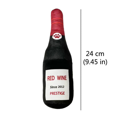 Funny Beer Bottle Plush Dog Toy Squeaky Chew Toy for Small & Large Dogs