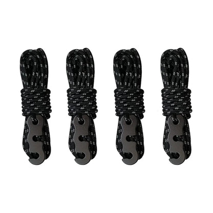 4PCS Reflective Tent Ropes with Buckles Windproof Camping Guy Lines Set
