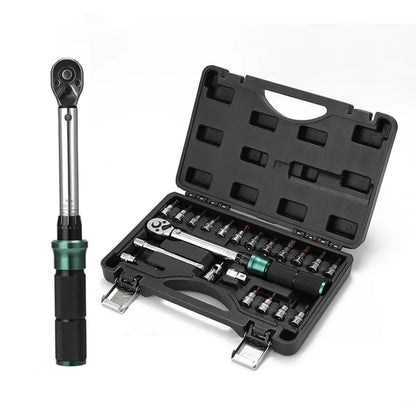 1/4'' Drive 2-24N.m Precise Double Scale Torque Wrench Set MTB Bike Socket Spanner Bicycle Motorcycle Ratchet Repair Toolbox Kit-EXPROTAS