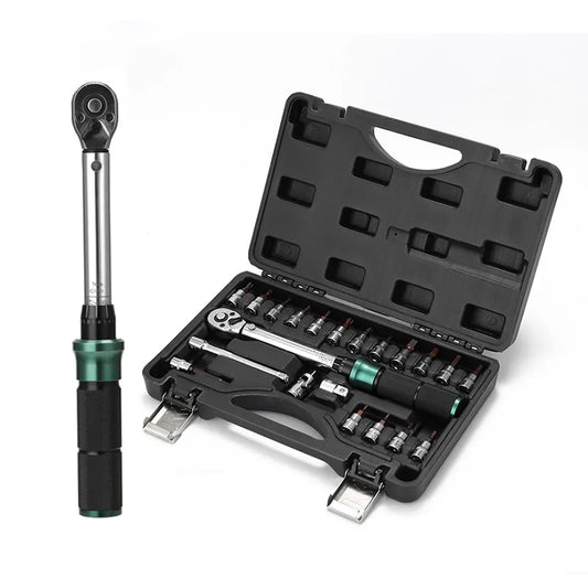 1/4'' Drive 2-24N.m Precise Double Scale Torque Wrench Set MTB Bike Socket Spanner Bicycle Motorcycle Ratchet Repair Toolbox Kit-EXPROTAS