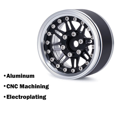 1.9 Aluminium Beadlock Wheels Adjustable Offset Rims 1/10 RC Crawler TRX4