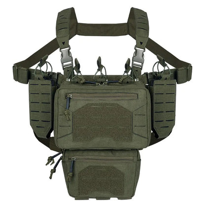 YAKEDA Tactical Chest Rig Vest Modular Molle w/ Mag Pouch Laser-Cut Adjustable