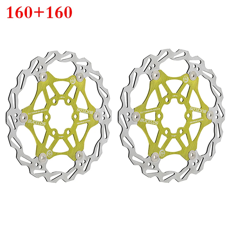 BUCKLOS MTB Floating Disc Brake Rotors 2pc 160mm 180mm 203mm Bicycle