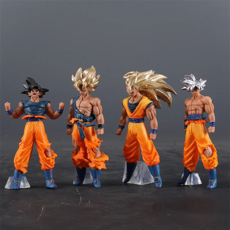 4pcs Dragon Ball Goku Figure Set Super Saiyan PVC Action Statue Model Gift