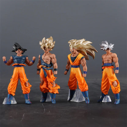 4pcs Dragon Ball Goku Figure Set Super Saiyan PVC Action Statue Model Gift