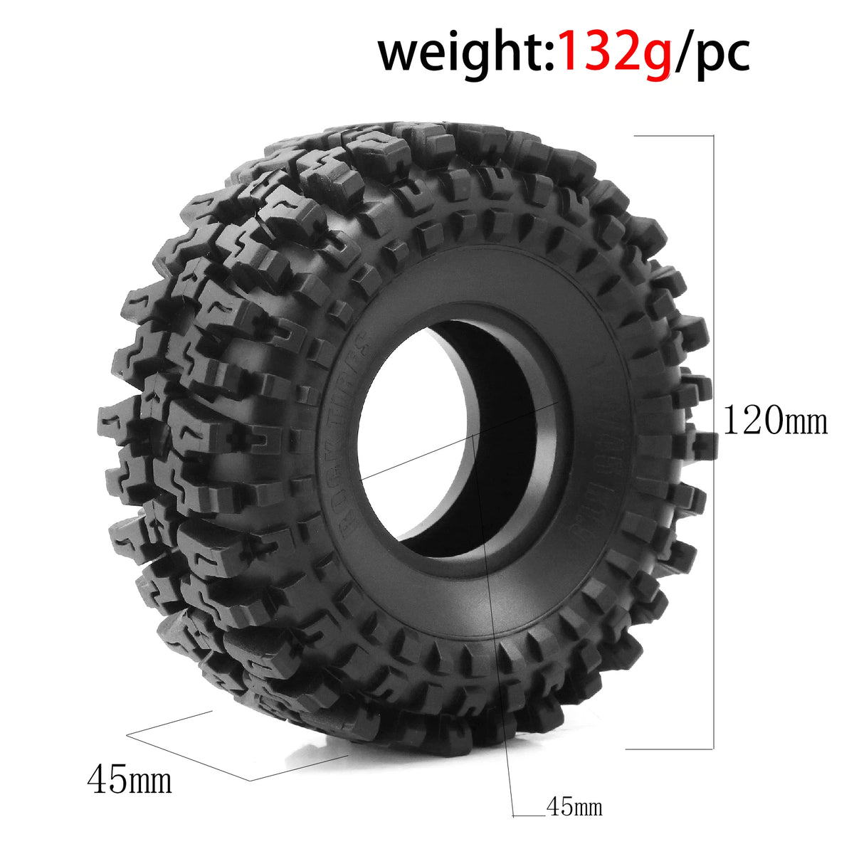 4PCS 1.9 Crawler Tires for RC Traxxas Redcat Axial SCX10 UTB18 TRX4