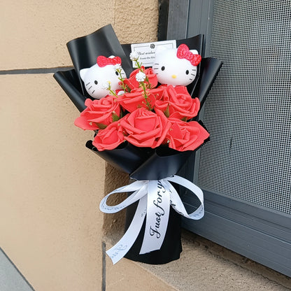 Pooh Bear Bouquet Plush Doll for Wedding Graduation Birthday Christmas