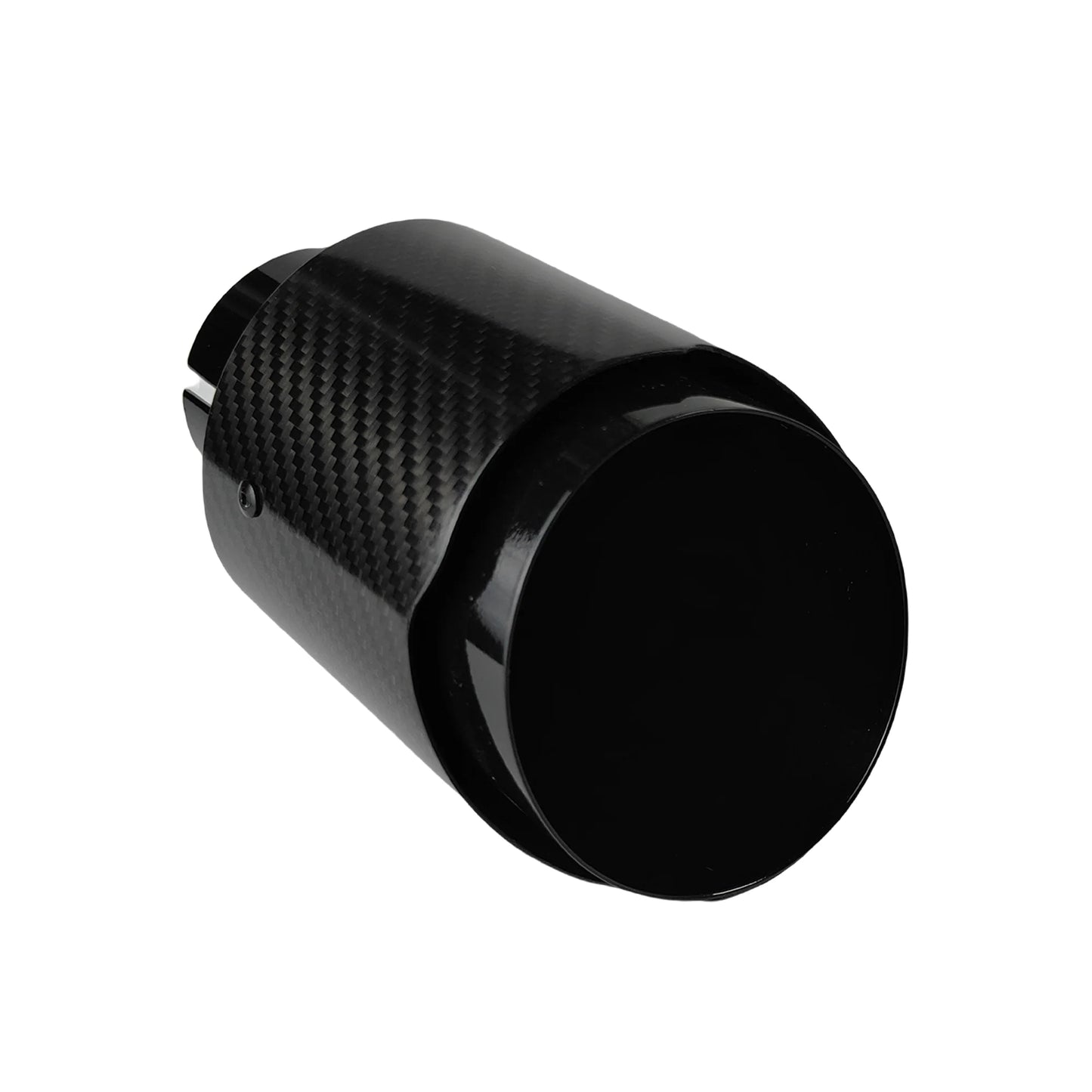 Carbon Throat Muffler Tip | Bright Black Twill Stainless Steel Exhaust Tip