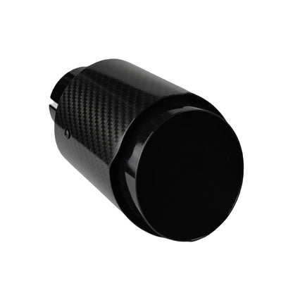 Carbon Throat Muffler Tip | Bright Black Twill Stainless Steel Exhaust Tip