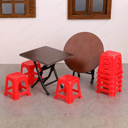 Miniature Vintage Table and Chair Set Dollhouse Furniture for Kids Play