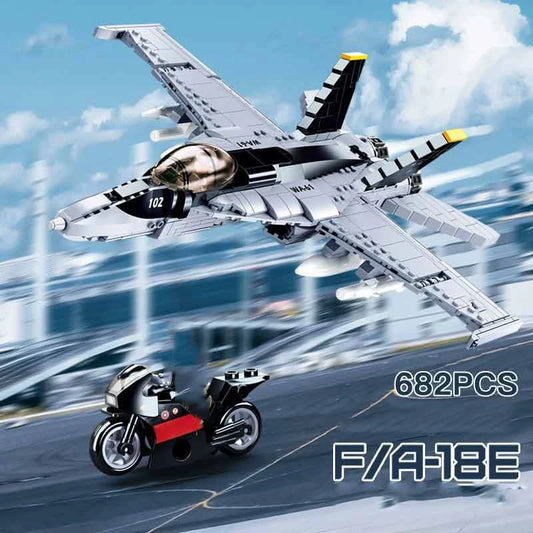 F/A-18E Fighter Jet Building Blocks Modern Military Aircraft Brick Toy Set