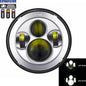 7" LED Headlight w/ DRL Angel Eyes for Harley Honda Yamaha Jeep H4