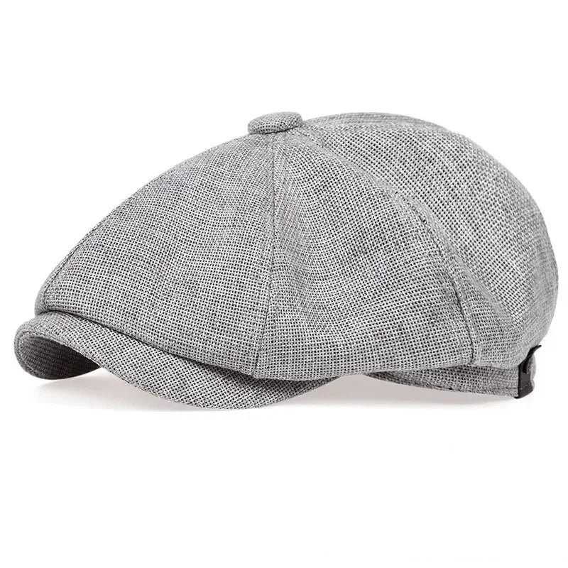 Tweed Peaky Blinders Hat Adjustable Newsboy Cap Herringbone Wool Flat