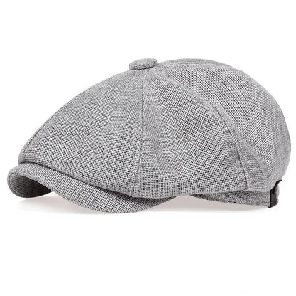 Tweed Peaky Blinders Hat Adjustable Newsboy Cap Herringbone Wool Flat